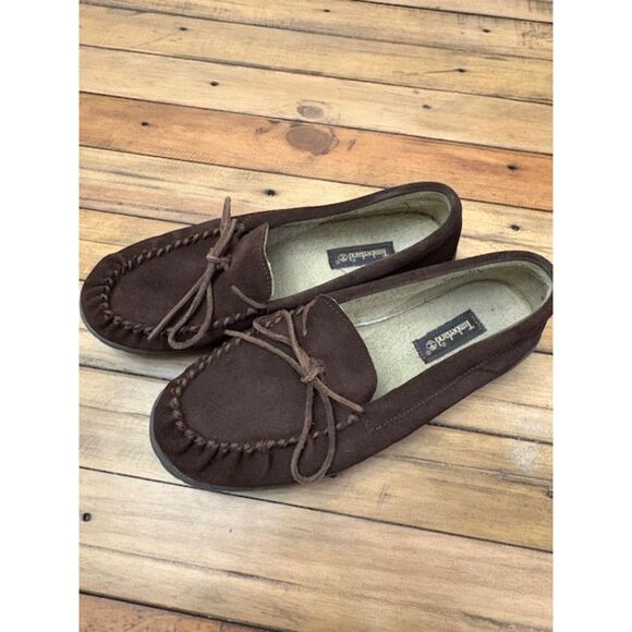 Timberland Moccasins Mens size 12 Dark Brown, Suede , Ties - Picture 3 of 6